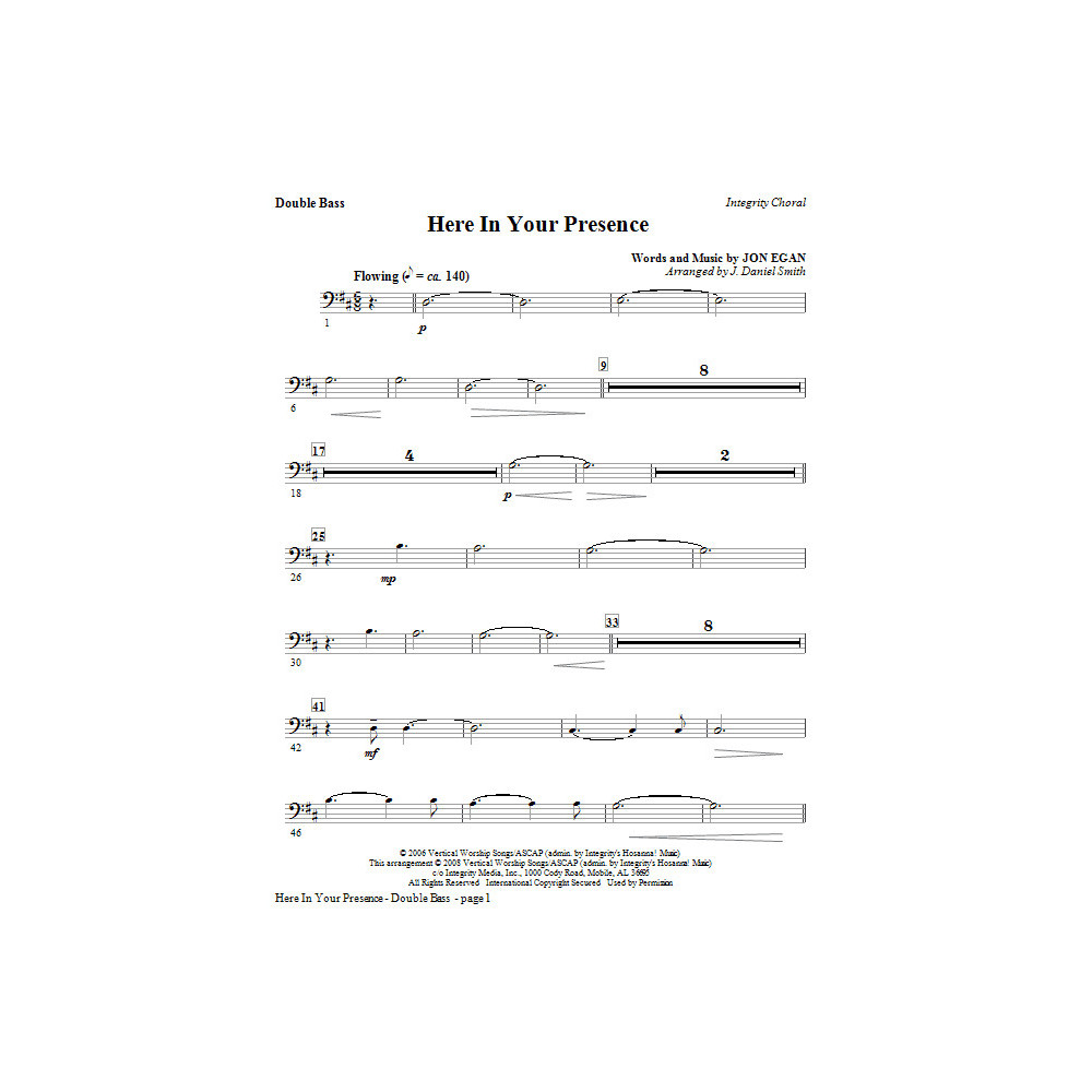 Here In Your Presence - Double Bass