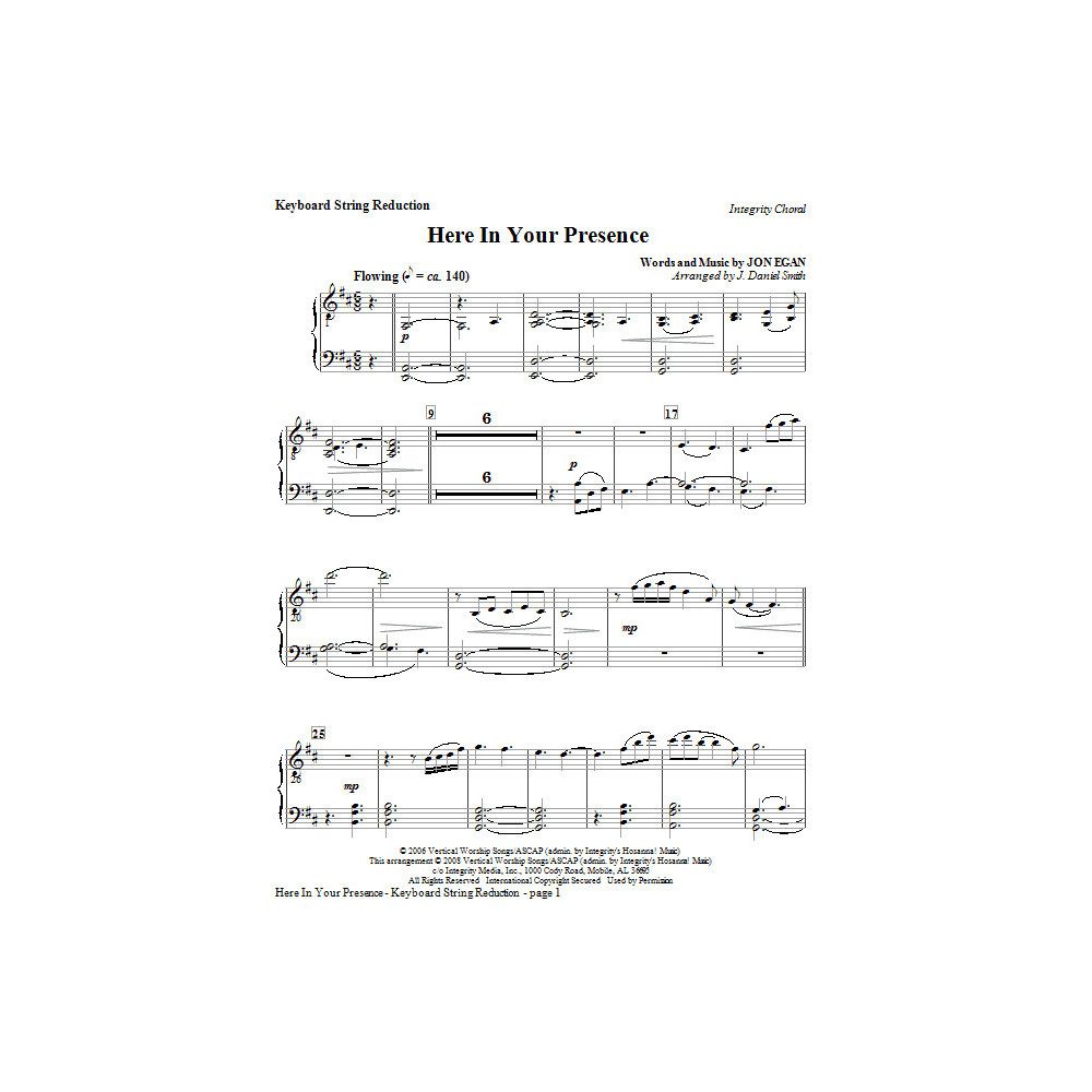 Here In Your Presence - Keyboard String Reduction