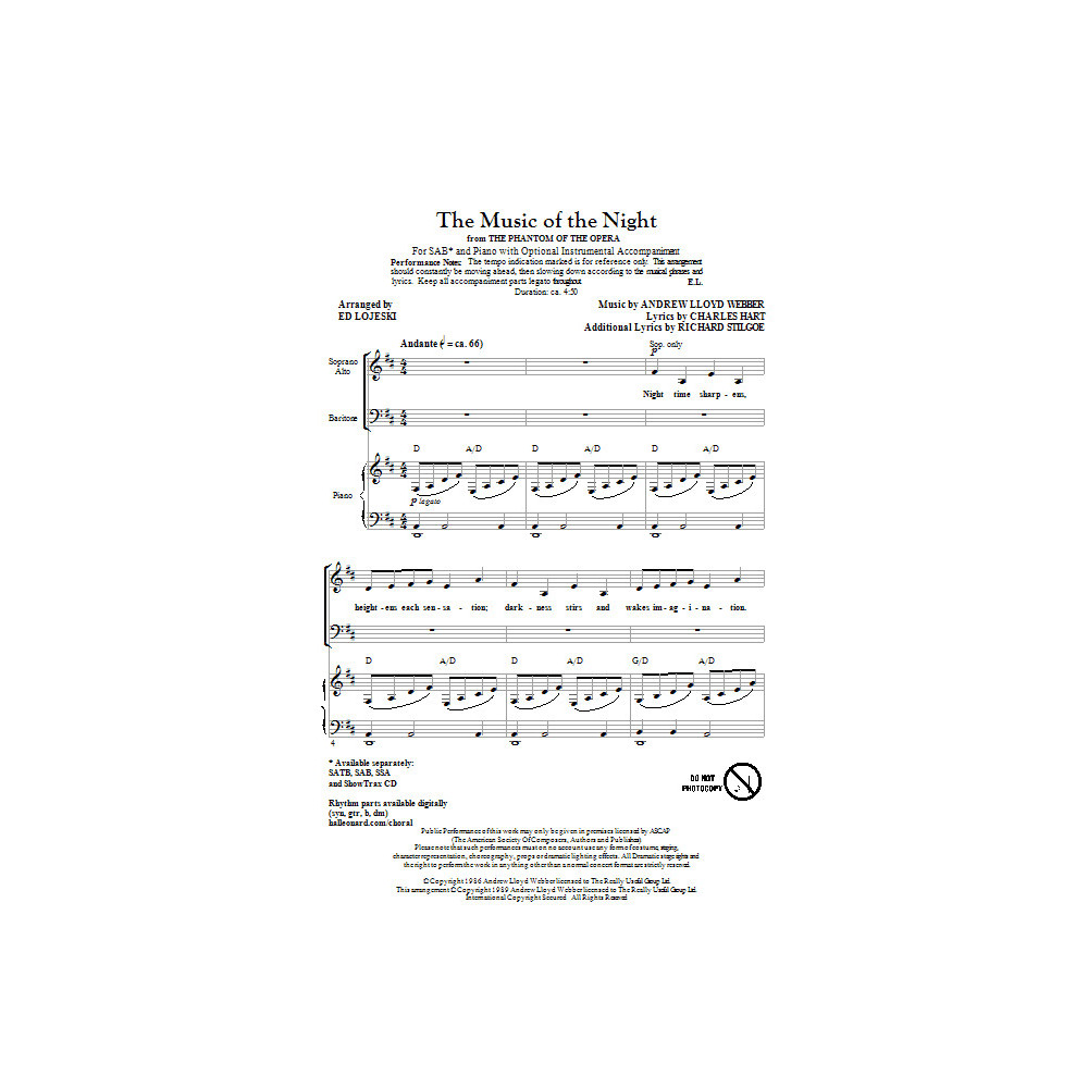 The Music Of The Night (from The Phantom Of The Opera)