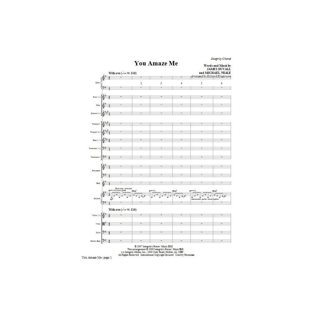 You Amaze Me - Full Score