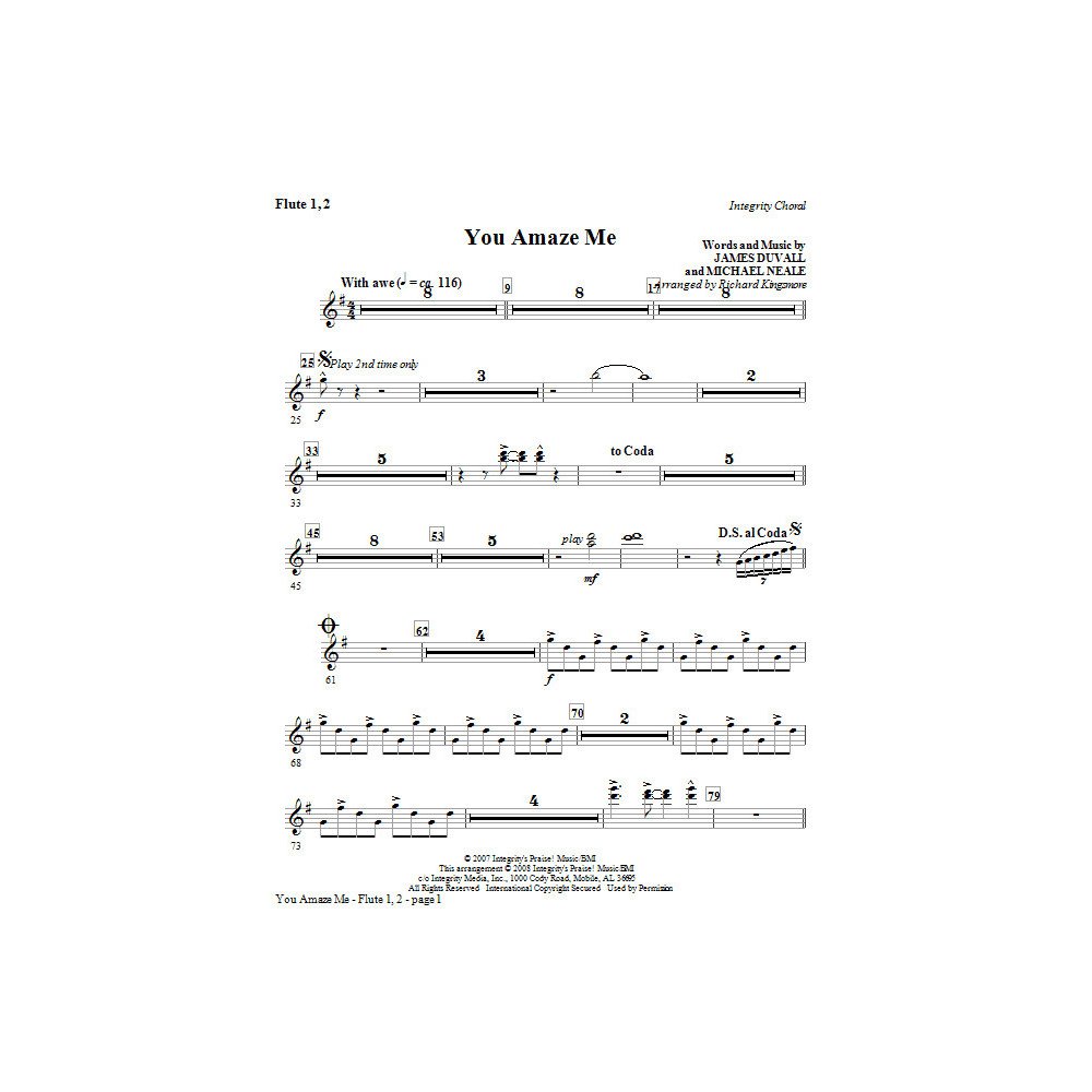 You Amaze Me - Flute 1,2