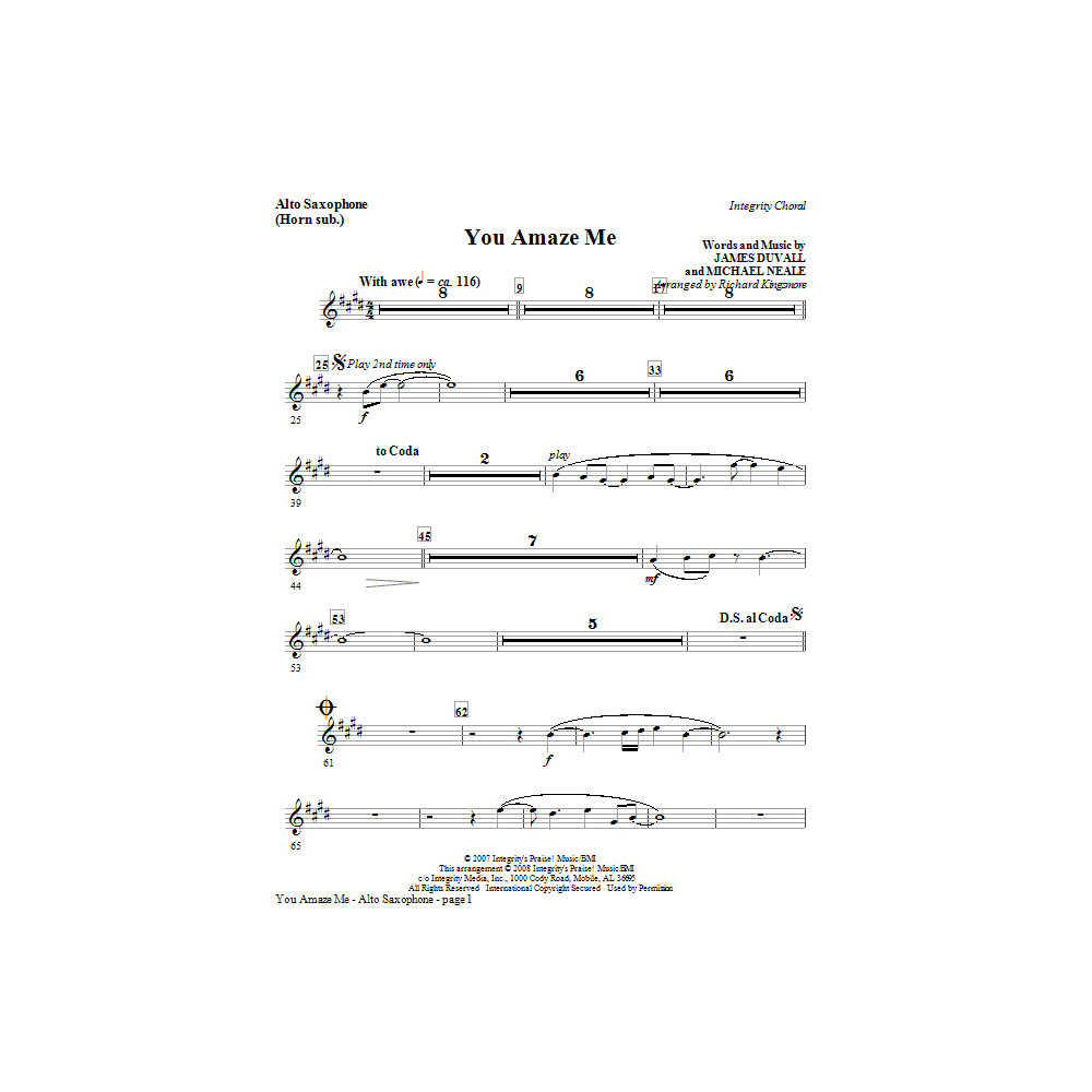 Du verblüffen mich - Tenorsax (Posaune 2 sub)