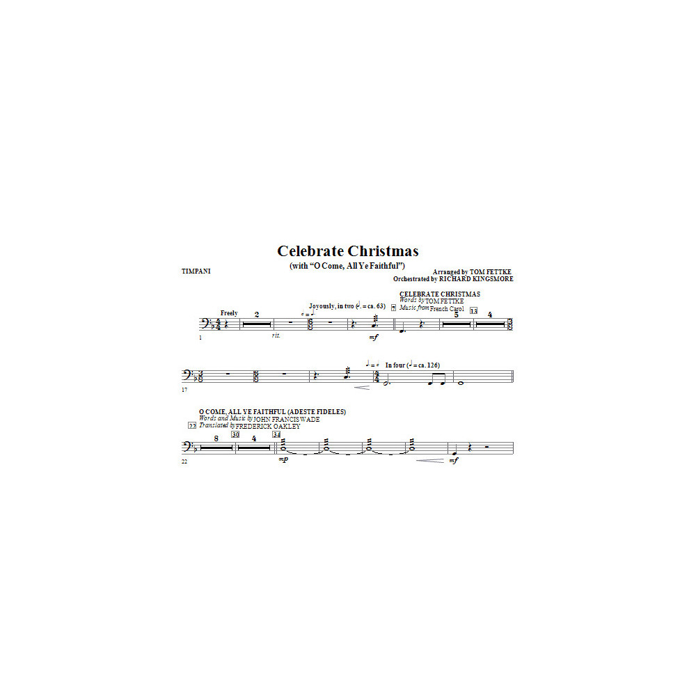 Feiere Weihnachten (mit O Come, All Ye Faithful) - Timpani