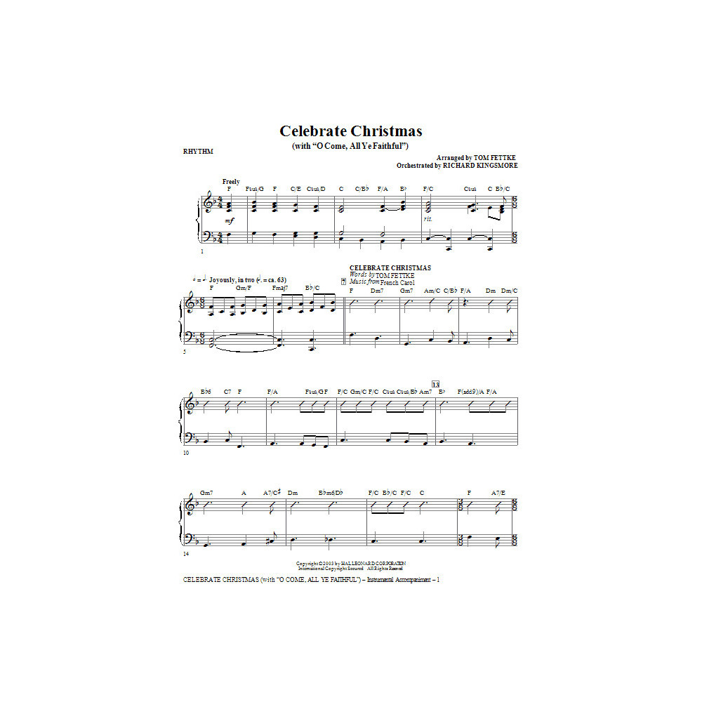 Feiere Weihnachten (mit O Come, All Ye Faithful) - Rhythmus