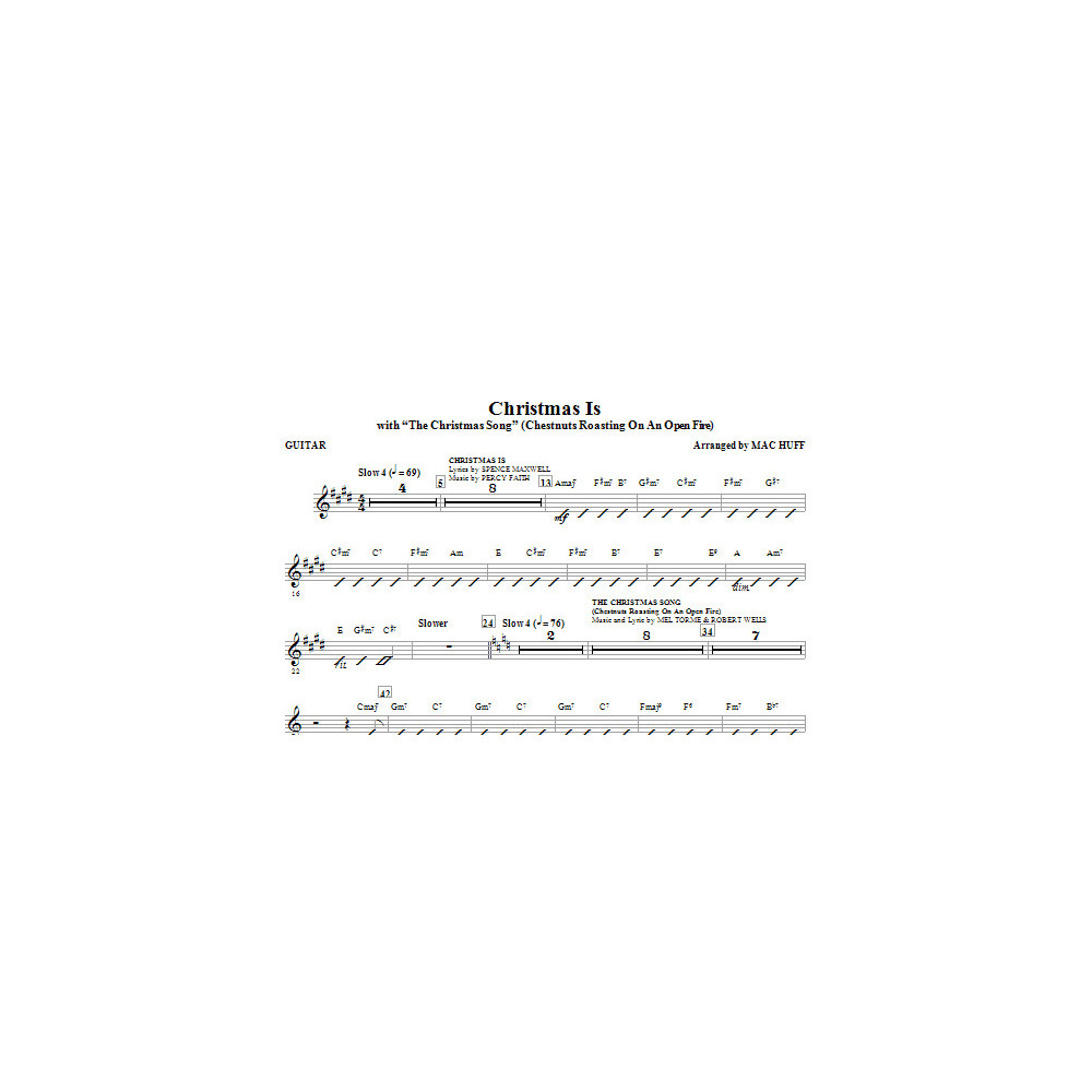 Christmas Is (with The Christmas Song - Chestnuts Roasting On An Open Fire) - Guitar