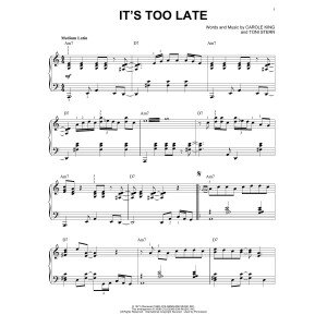 It's Too Late [Jazz version] (arr. Brent Edstrom)