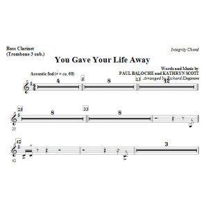You Gave Your Life Away - Bass Clarinet (Sub. Cello)