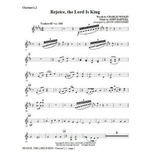 Rejoice, The Lord Is King - Bb Clarinet 1,2