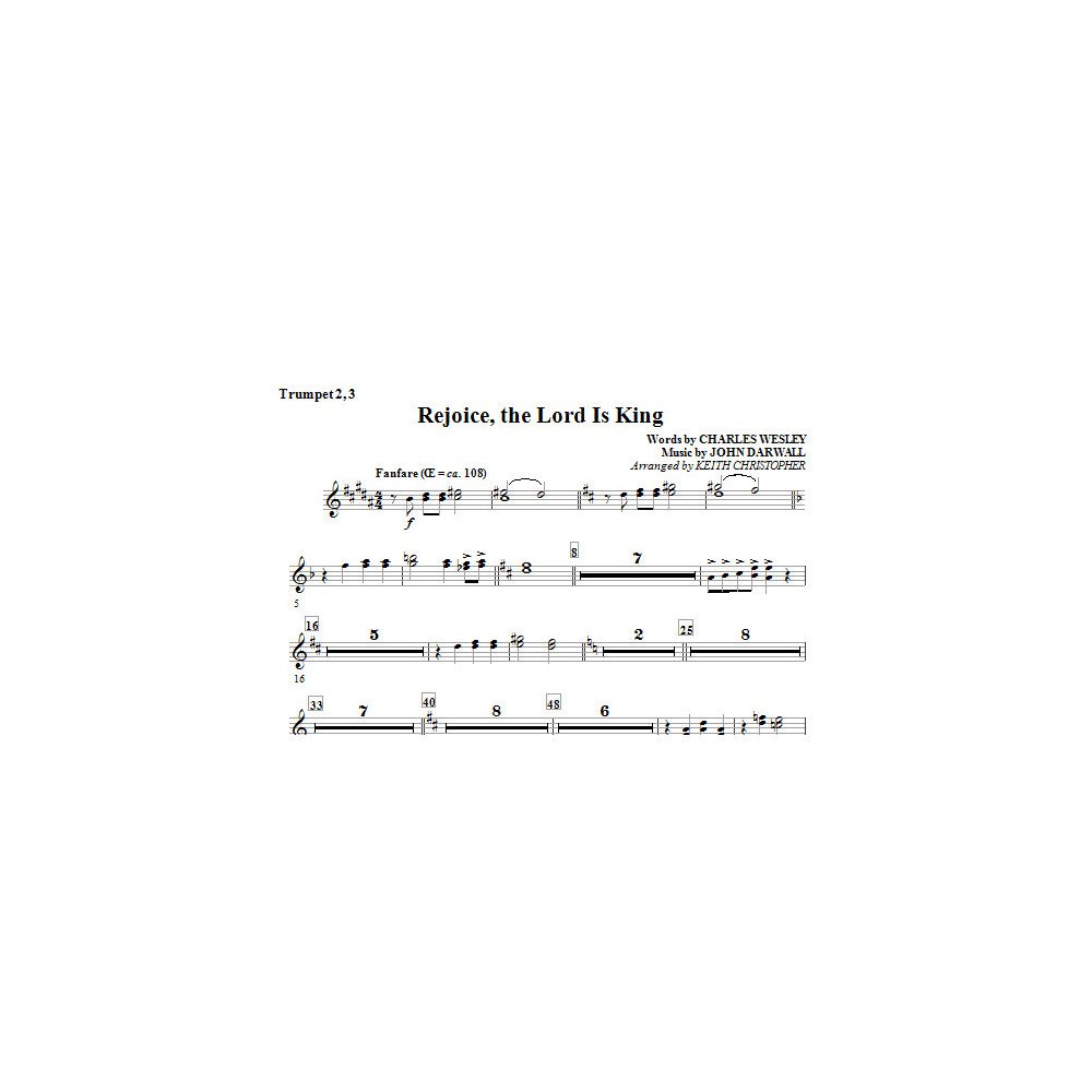 Rejoice, The Lord Is King - Bb Trumpet 2,3