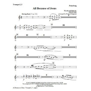 All Because Of Jesus - Bb Trumpet 2,3