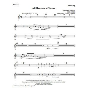 All Because Of Jesus - F Horn 1,2