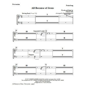 All Because Of Jesus - Percussion