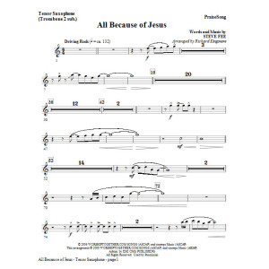 All Because Of Jesus - Tenor Sax (Trombone 2 sub)