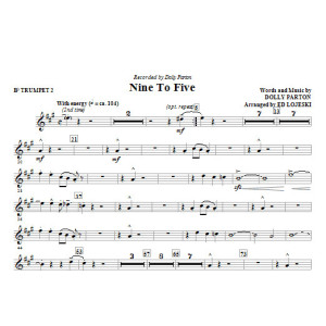 Nine To Five (arr. Ed Lojeski) - Bb Trumpet 2