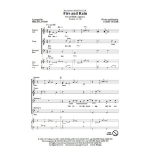 Fire And Rain (arr. Phillip Lawson)