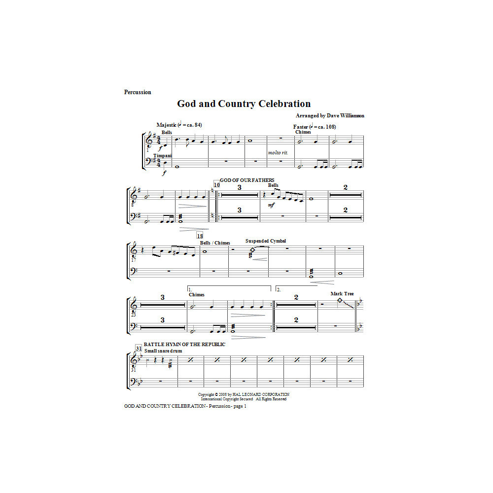 Gott und Vaterland Feier (Mélange) - Percussion