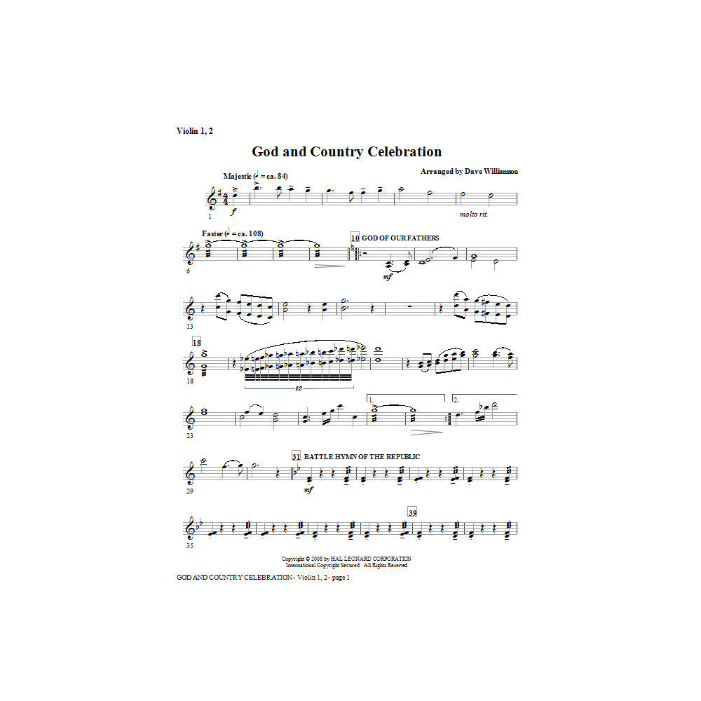 Gott Und Vaterland Feier (Medley) - Viola