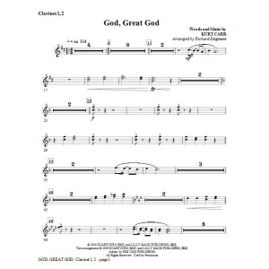God, Great God - Bb Clarinet 1,2