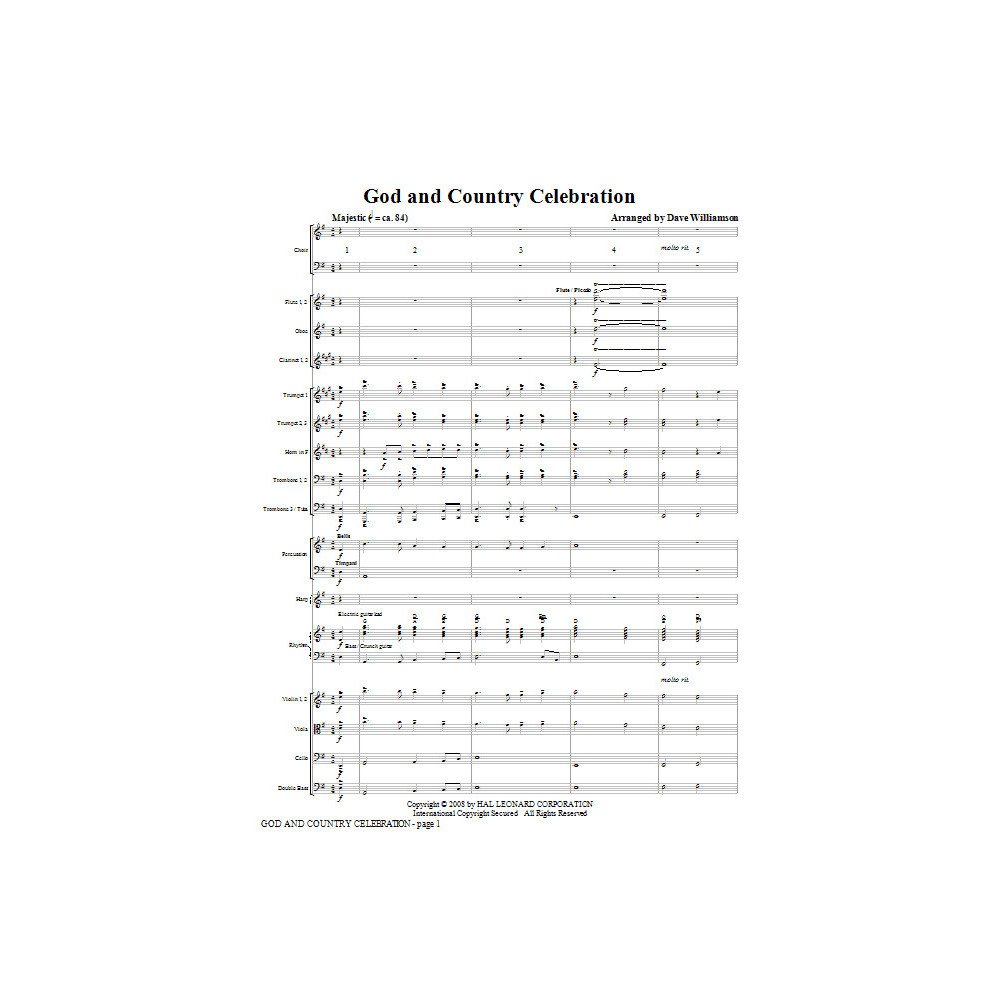 Gott Und Land Feier (Medley) - Vollständige Partitur