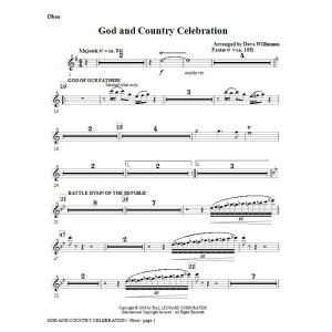 God And Country Celebration (Medley) - Oboe