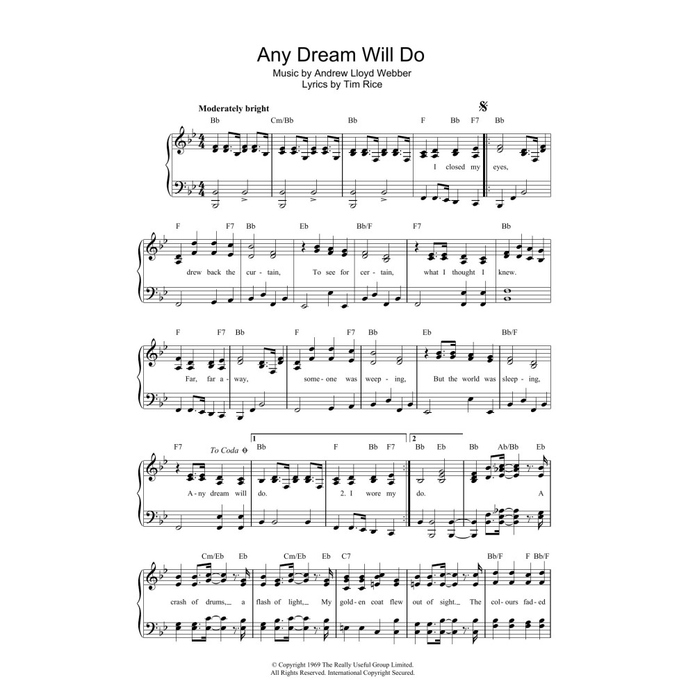 Any Dream Will Do (from Joseph And The Amazing Technicolor Dreamcoat)