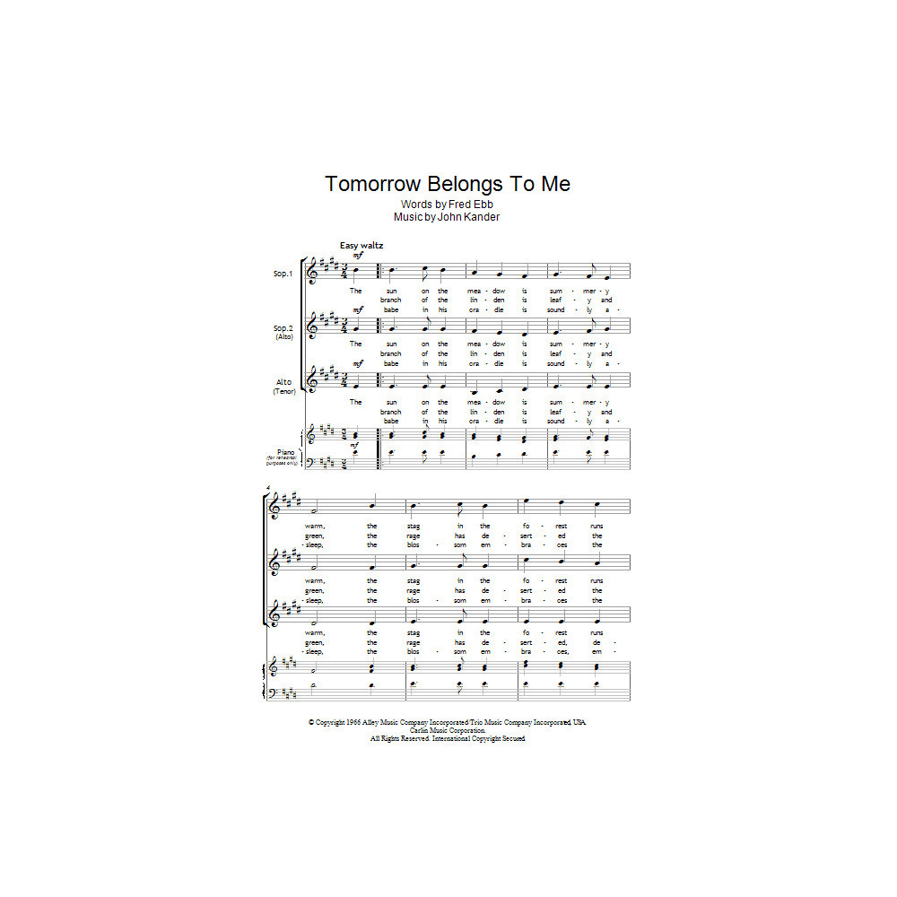 Tomorrow Belongs To Me (from Cabaret)