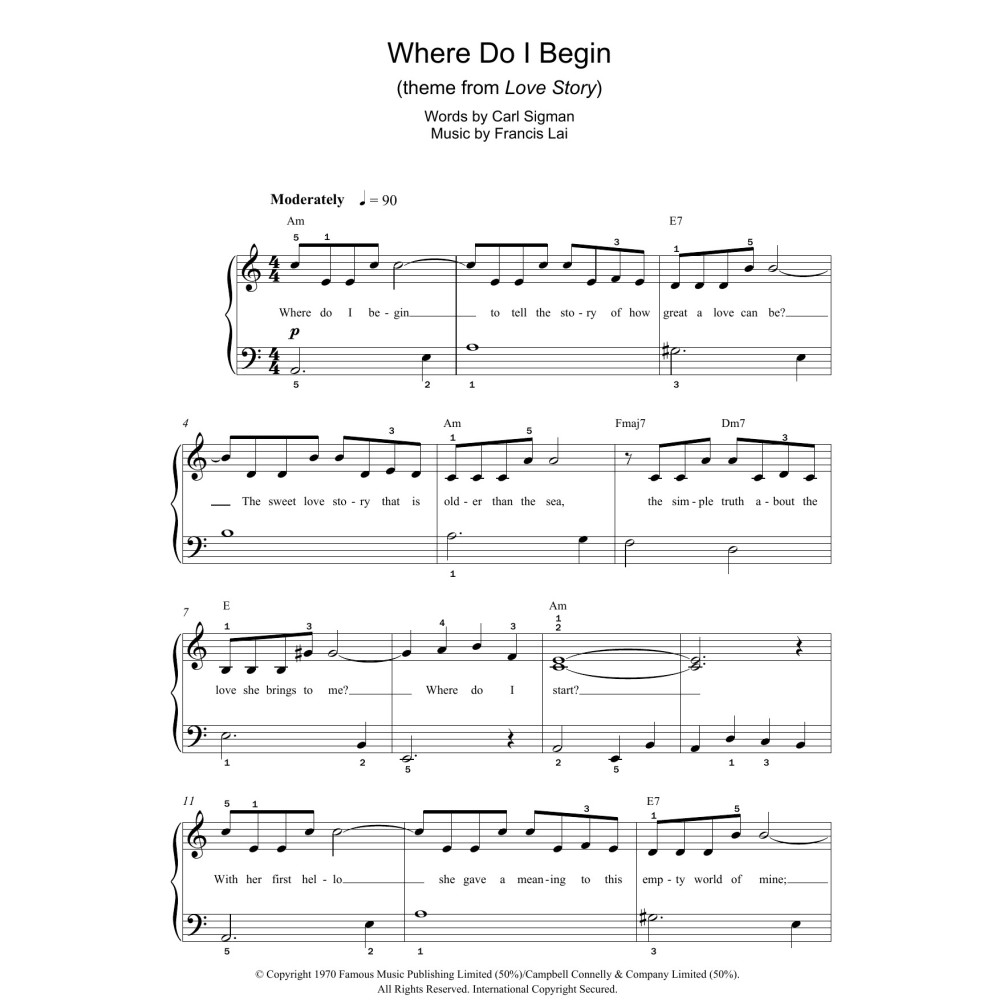 Wo beginne ich? (Thema aus Love Story)