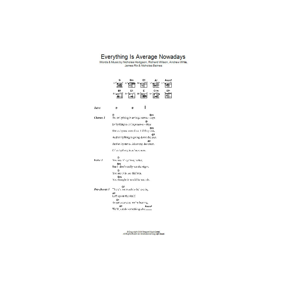 Everything Is Average Nowadays