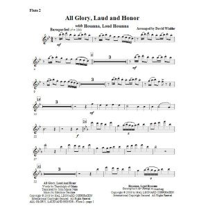 Alle Ruhm, Lob und Ehre (mit Hosanna, Lautes Hosanna) - Flöte 2