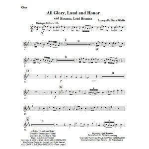 Alle Ehre, Lob und Herrlichkeit (mit Hosanna, Lautes Hosanna) - Oboe