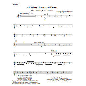 All Glory, Laud, And Honor (with Hosanna, Loud Hosanna) - Bb Trumpet 1