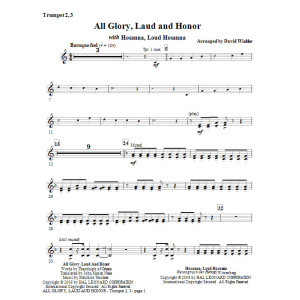 All Glory, Laud, And Honor (with Hosanna, Loud Hosanna) - Bb Trumpet 2,3