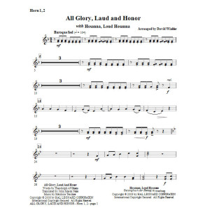 All Glory, Laud, And Honor (with Hosanna, Loud Hosanna) - F Horn 1,2