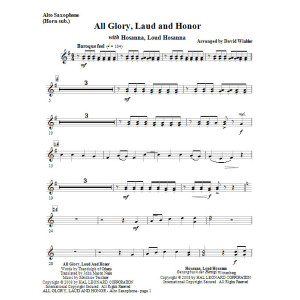 Alle Ehre, Lob und Ruhm (mit Hosanna, lautem Hosanna) - Eb Altsaxophon 1,2