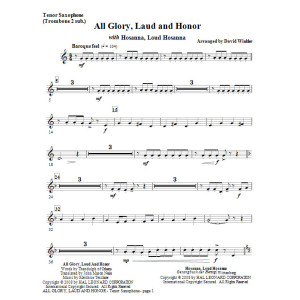 All Glory, Laud, And Honor (with Hosanna, Loud Hosanna) - Tenorsaxophon