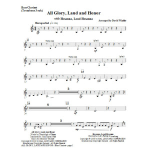 All Glory, Laud, And Honor (with Hosanna, Loud Hosanna) - Bass Clarinet