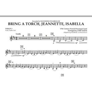 Bring a Torch, Jeannette, Isabella - Violin 3 (Viola Treble Clef)
