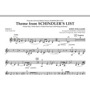 Theme from Schindler's List - Violin 3 (Viola Treble Clef)