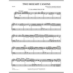 Two Mozart Canons - Piano