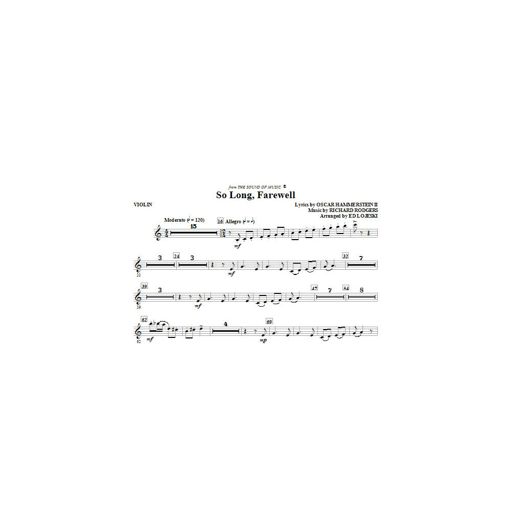 So Long, Farewell (from The Sound Of Music) - Violin