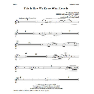This Is How We Know What Love Is - Oboe