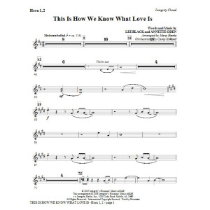 This Is How We Know What Love Is - Horn 1 & 2