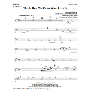 This Is How We Know What Love Is - Double Bass
