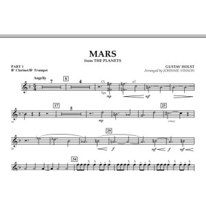 Mars (aus „Die Planeten“) - Teil 1 - Bb-Klarinette/Bb-Trompete