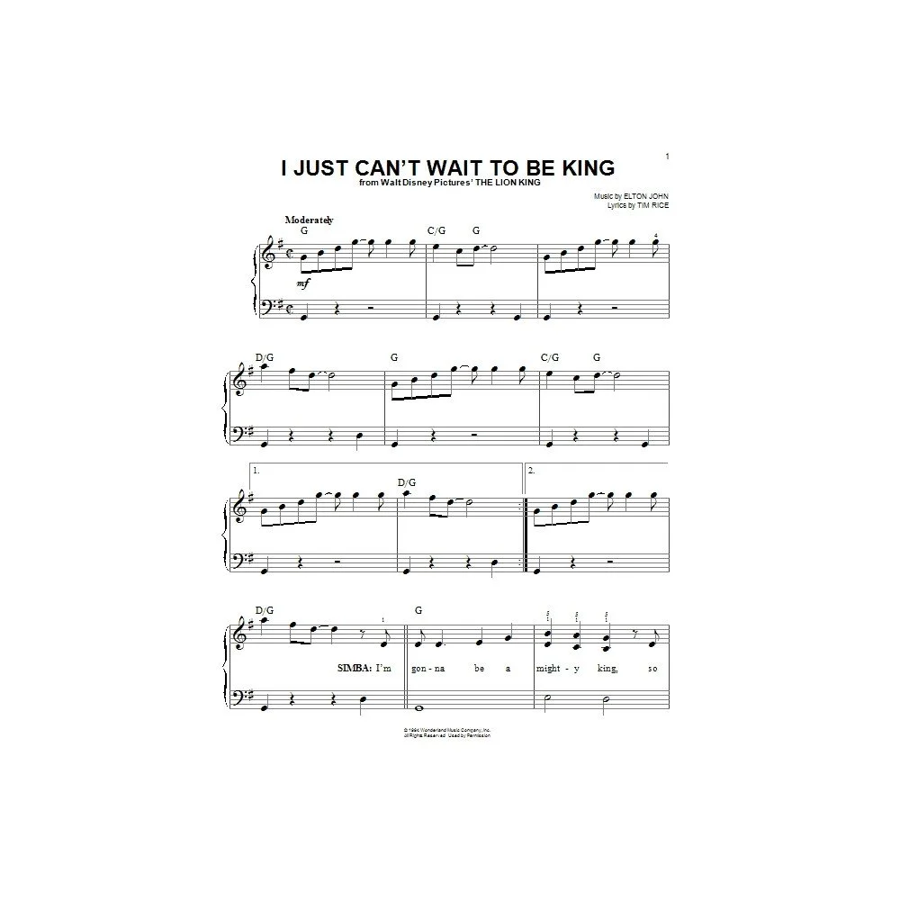 Ich kann es kaum erwarten, König zu sein (aus The Lion King)