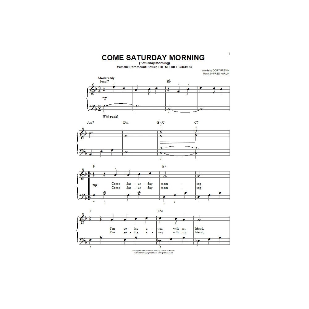Come Saturday Morning (Saturday Morning)