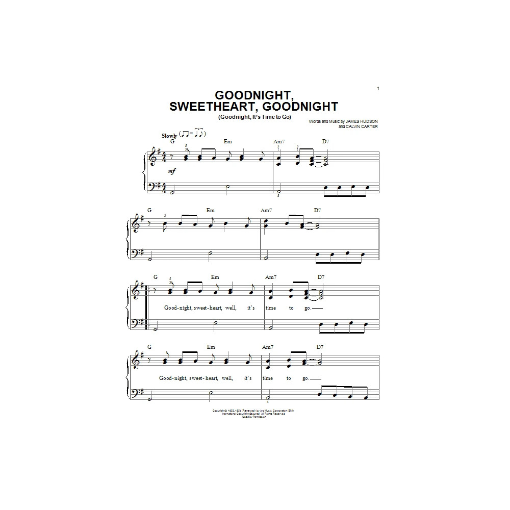 Goodnight, Sweetheart, Goodnight (Goodnight, It's Time To Go)