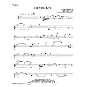 For You I Live - Violin 2