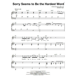 Sorry Seems To Be The Hardest Word