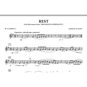 Rest (Mvt. 2 of "Minnesota Portraits") - Bb Clarinet 2